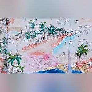 Talbots Palm tropical beachy 3/4 sleeve cardigan NWOT sz Mp